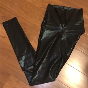 Emily Hsu black shiny leggings